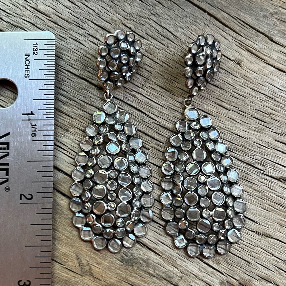 Sterling Silver and White Topaz Earrings - Picture 4 of 6